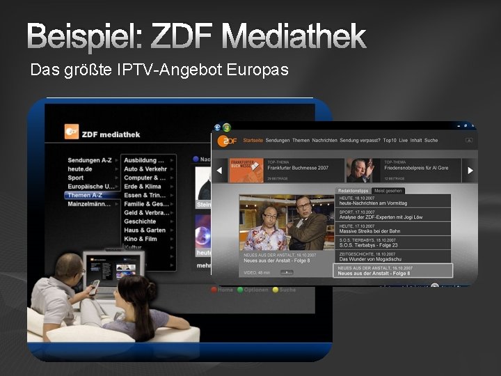 Beispiel: ZDF Mediathek Das größte IPTV-Angebot Europas 