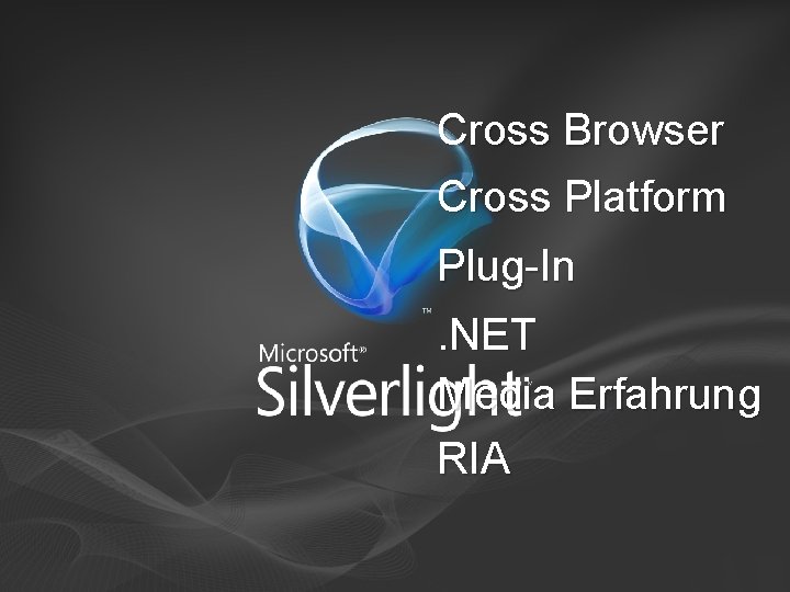 Cross Browser Cross Platform Plug-In. NET Media Erfahrung RIA 