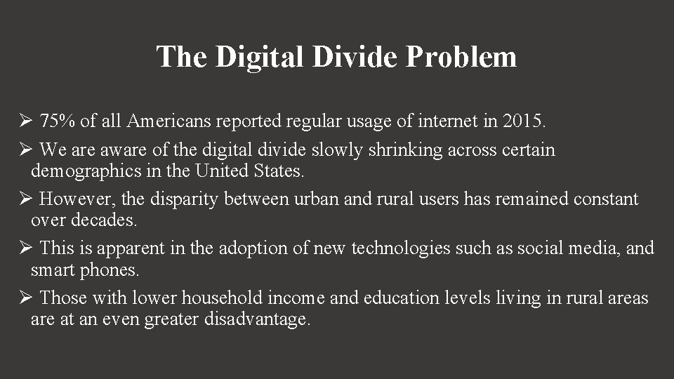 Urban Rural Digital Divide By Naqia Haideri Internet
