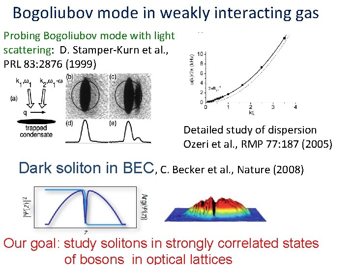 Bogoliubov mode in weakly interacting gas Probing Bogoliubov mode with light scattering: D. Stamper-Kurn