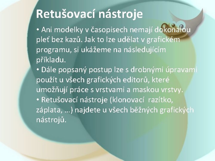 Retušovací nástroje • Ani modelky v časopisech nemají dokonalou pleť bez kazů. Jak to