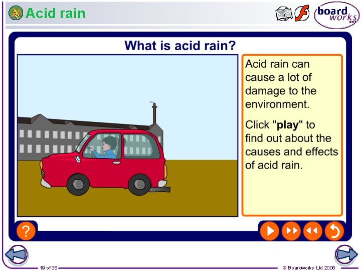 Acid rain 19 of 36 © Boardworks Ltd 2006 