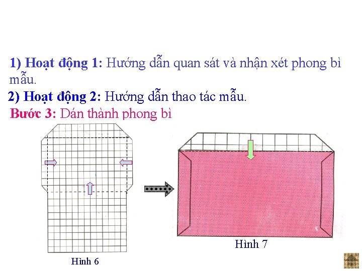 1) Hoạt động 1: Hướng dẫn quan sát và nhận xét phong bì mẫu.