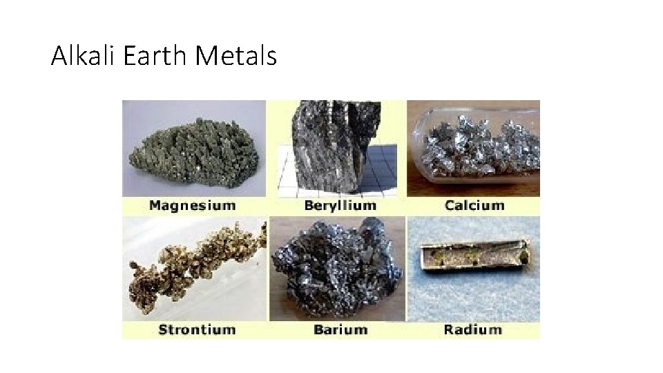 Alkali Earth Metals 