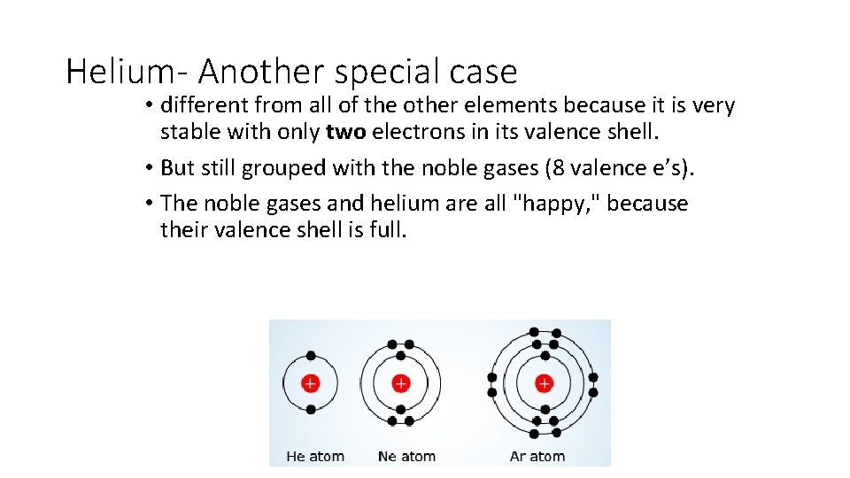 Helium- Another special case • different from all of the other elements because it