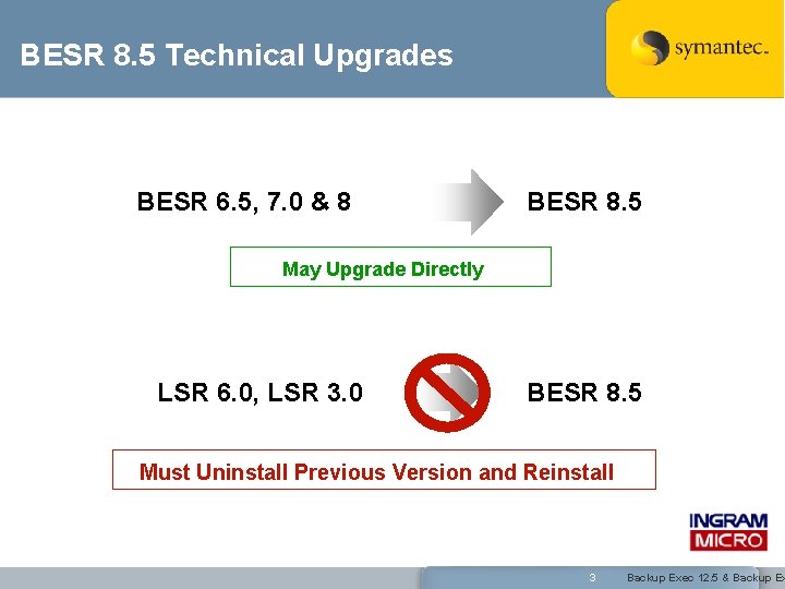 BESR 8. 5 Technical Upgrades BESR 6. 5, 7. 0 & 8 BESR 8.