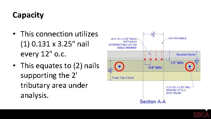 Capacity • This connection utilizes (1) 0. 131 x 3. 25" nail every 12"