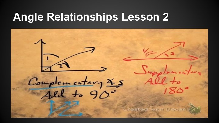 Angle Relationships Lesson 2 
