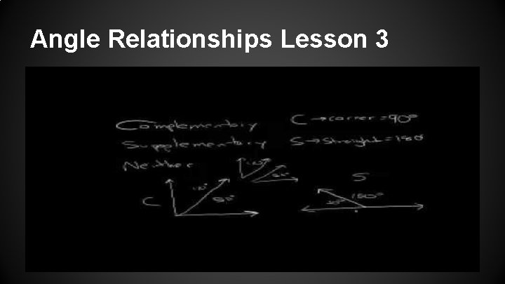 Angle Relationships Lesson 3 