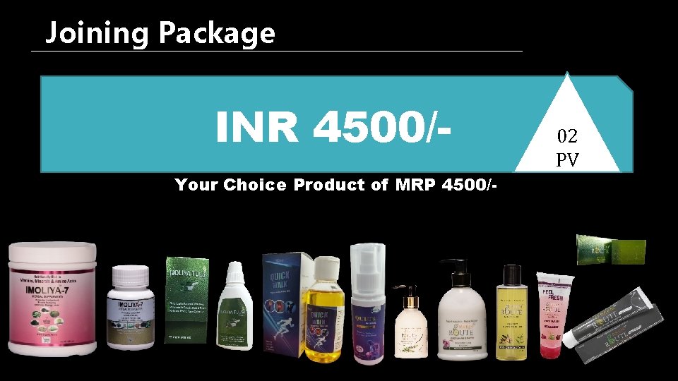 Joining Package INR 4500/Your Choice Product of MRP 4500/- 02 PV 