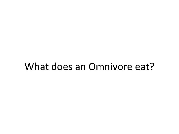 What does an Omnivore eat? 