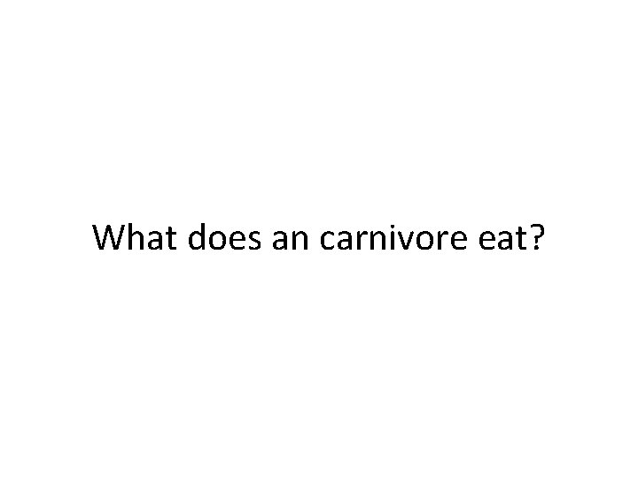 What does an carnivore eat? 