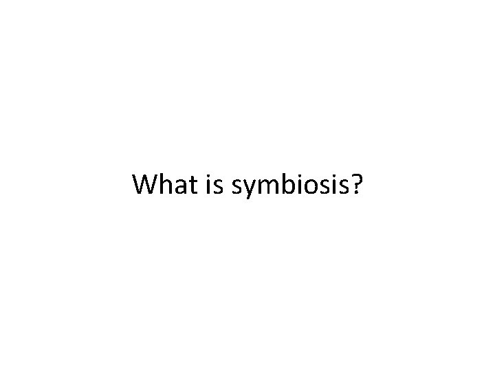What is symbiosis? 