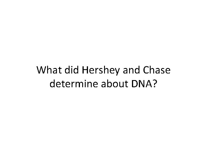 What did Hershey and Chase determine about DNA? 