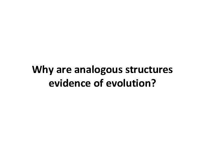 Why are analogous structures evidence of evolution? 