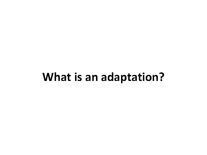 What is an adaptation? 