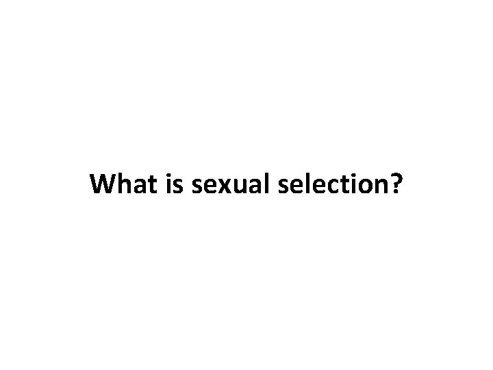 What is sexual selection? 