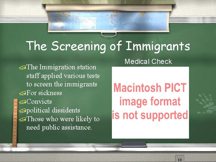 The Screening of Immigrants /The Immigration staff applied various tests to screen the immigrants