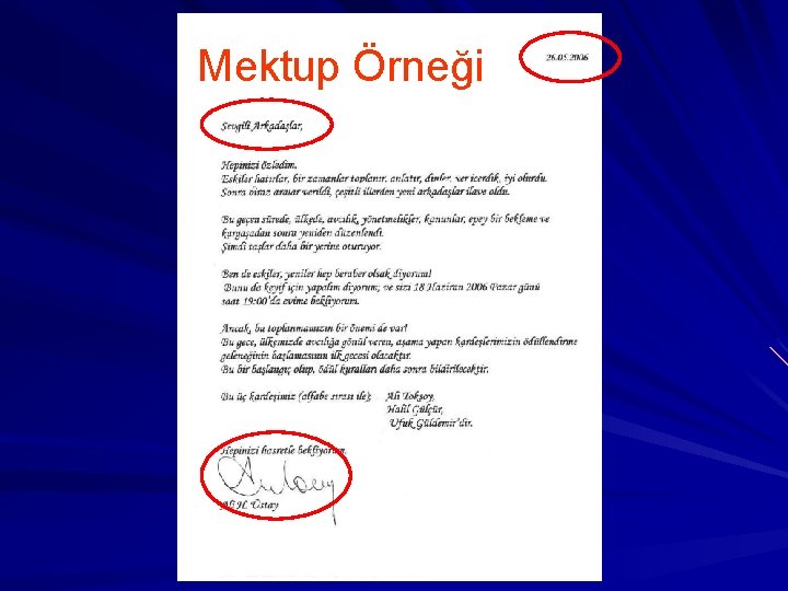 Mektup Örneği 