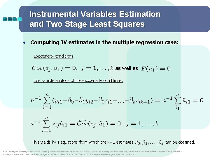 Instrumental Variables Estimation and Two Stage Least Squares ● Computing IV estimates in the