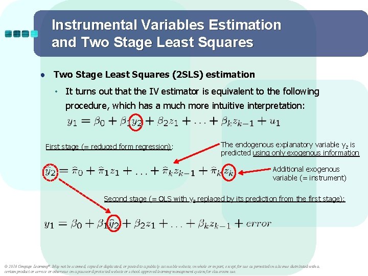 Instrumental Variables Estimation and Two Stage Least Squares ● Two Stage Least Squares (2