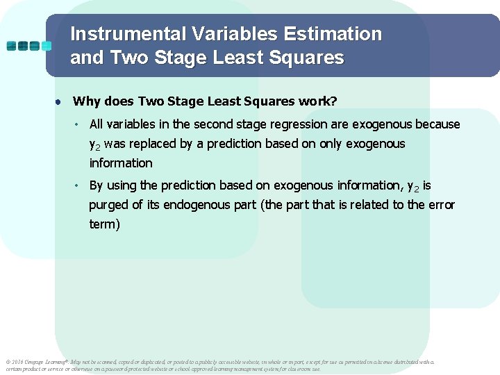Instrumental Variables Estimation and Two Stage Least Squares ● Why does Two Stage Least