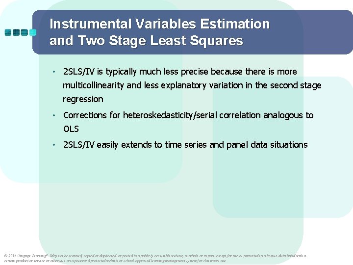 Instrumental Variables Estimation and Two Stage Least Squares • 2 SLS/IV is typically much