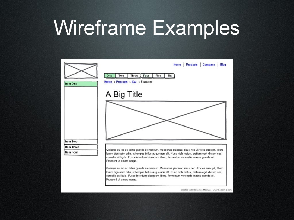Wireframe Examples 