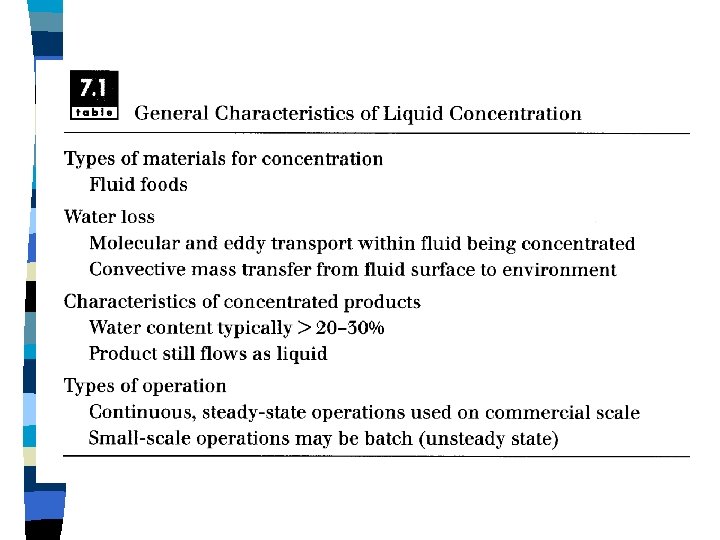 LIQUID CONCENTRATION EVAPORATION n MEMBRANE SEPRATIONS n FREEZE