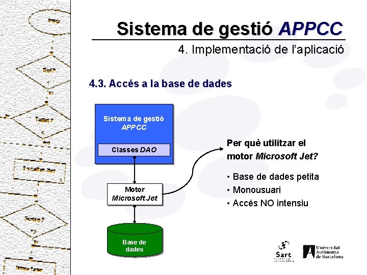 Sistema de gestió APPCC 4. Implementació de l’aplicació 4. 3. Accés a la base