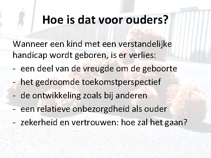 Hoe is dat voor ouders? Wanneer een kind met een verstandelijke handicap wordt geboren,