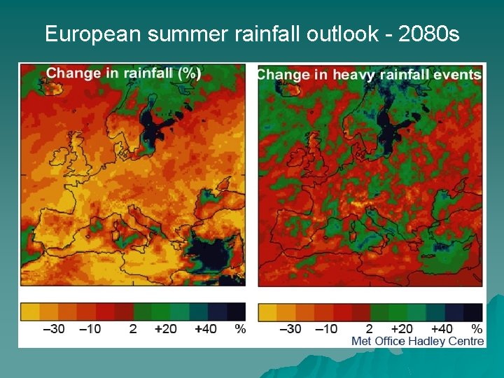 European summer rainfall outlook - 2080 s 