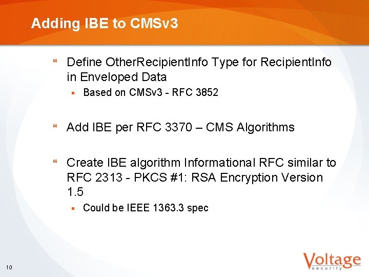 Adding IBE to CMSv 3 } Define Other. Recipient. Info Type for Recipient. Info