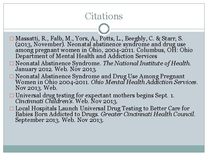 Citations � Massatti, R. , Falb, M. , Yors, A. , Potts, L. ,