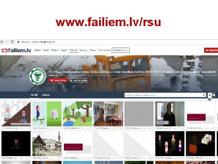 www. failiem. lv/rsu Darba drošības un vides 6 veselības institūts 