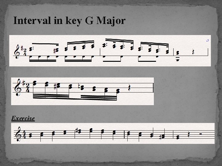 Interval in key G Major Exercise 