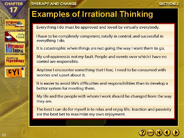 Examples of Irrational Thinking 68 