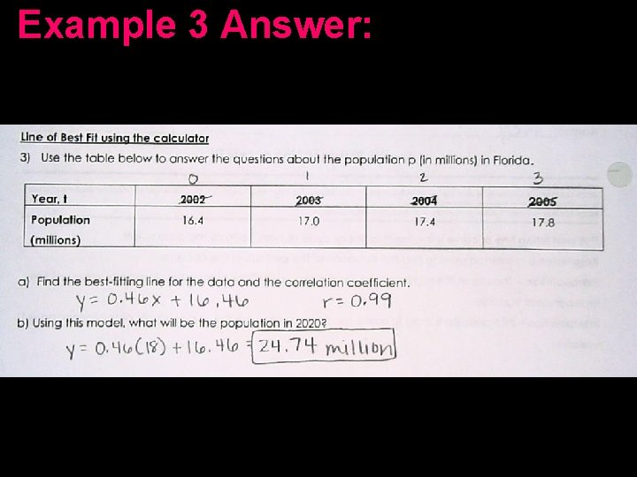Example 3 Answer: Example 3 Answer:
