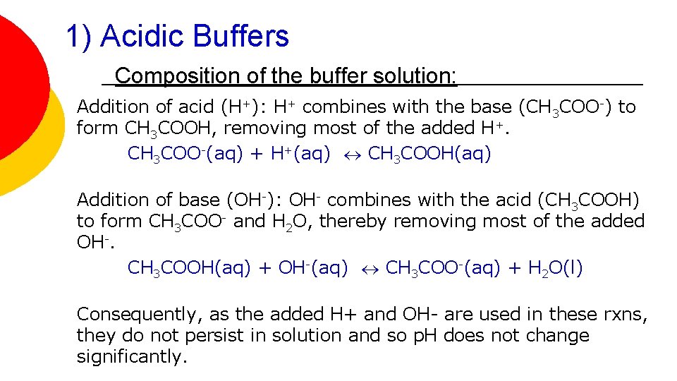PART 4 Buffer Solutions and Salt Hydrolysis IB