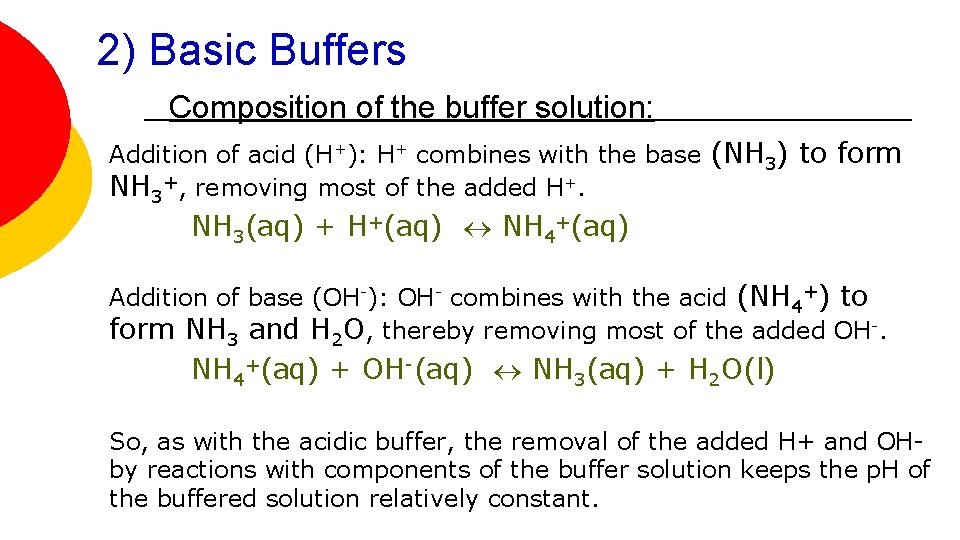 PART 4 Buffer Solutions and Salt Hydrolysis IB