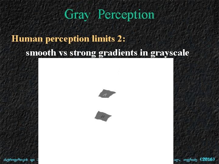 Gray Perception Human perception limits 2: smooth vs strong gradients in grayscale 