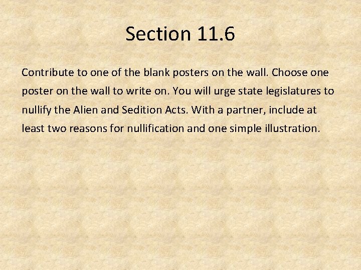 Section 11. 6 Contribute to one of the blank posters on the wall. Choose