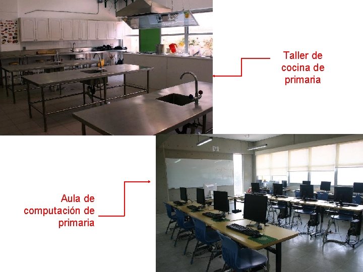 Taller de cocina de primaria Aula de computación de primaria 