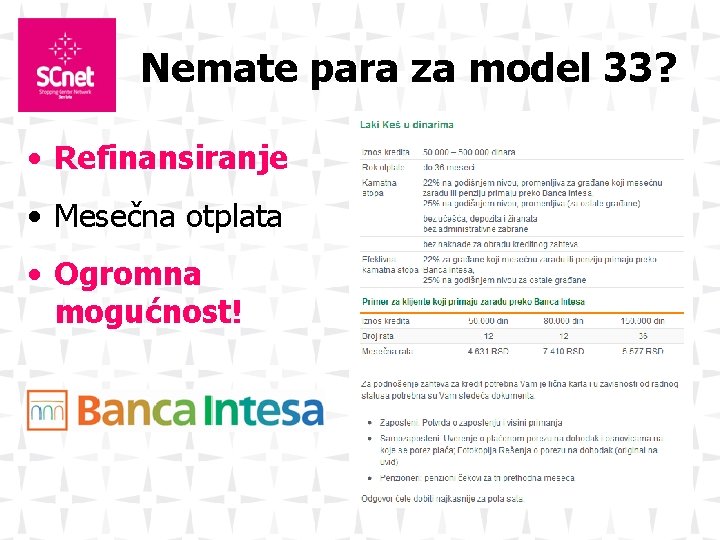 Nemate para za model 33? • Refinansiranje • Mesečna otplata • Ogromna mogućnost! 