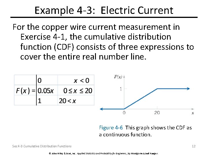 Example 4 -3: Electric Current For the copper wire current measurement in Exercise 4