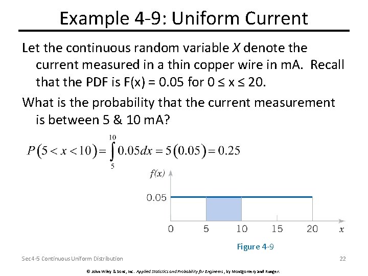 Example 4 -9: Uniform Current Let the continuous random variable X denote the current