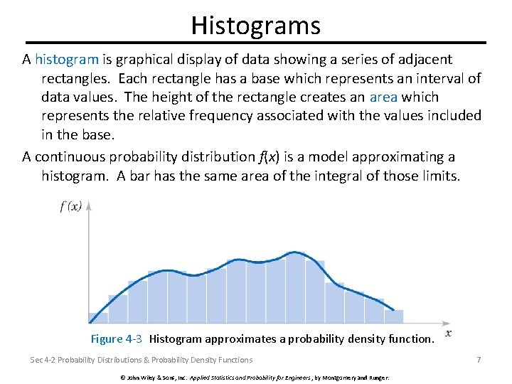 Histograms A histogram is graphical display of data showing a series of adjacent rectangles.