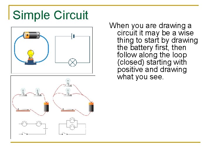 Simple Circuit When you are drawing a circuit it may be a wise thing
