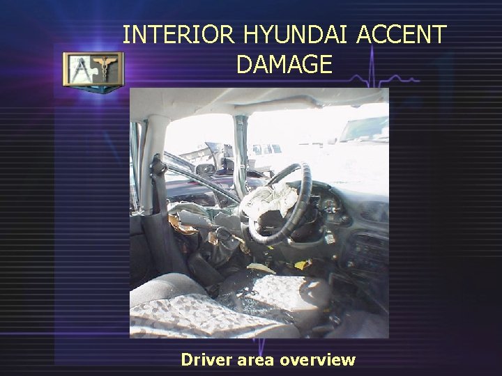 INTERIOR HYUNDAI ACCENT DAMAGE Driver area overview 