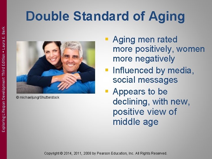 Exploring Lifespan Development Third Edition Laura E. Berk Double Standard of Aging © michaeljung/Shutterstock